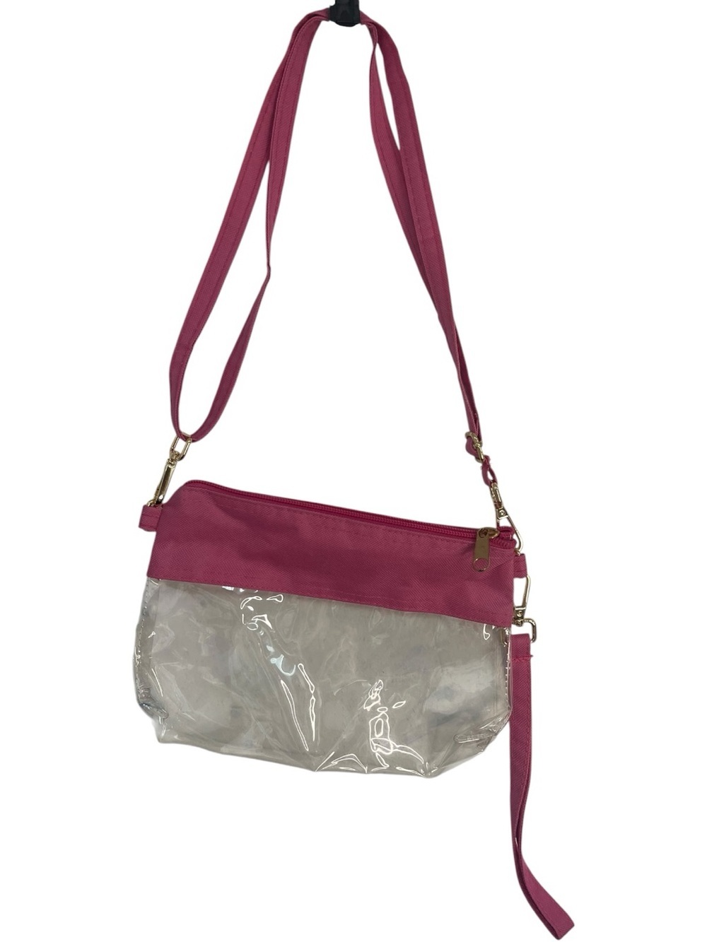 Transparent Crossbody Clutch Bag Pink Clear